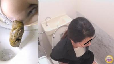 社内隠撮 OL大便記録⑦ 新入社員入り 給湯室横トイレで気まずい排泄